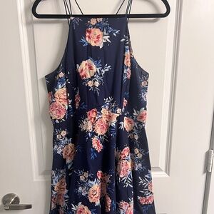 Royal blue flower summer dress. Sz XL from Charlotte Russe